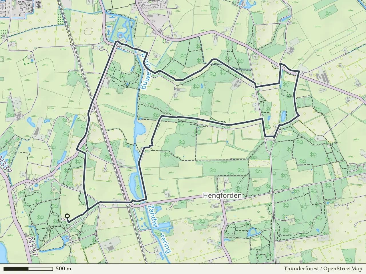Paarse route vanaf De Haere, Olst
