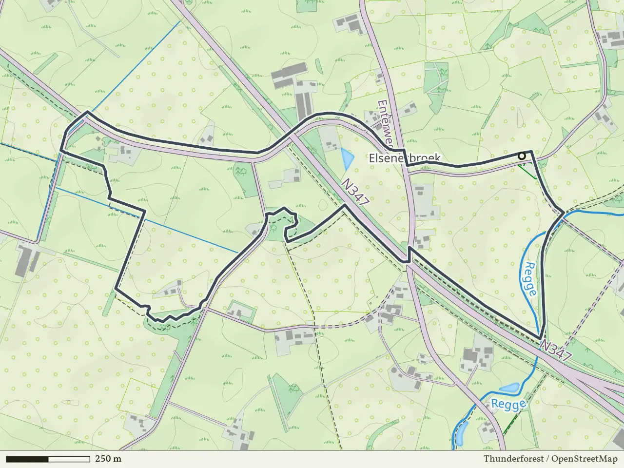 Blauwe route vanaf Elsenerbroek, Enter