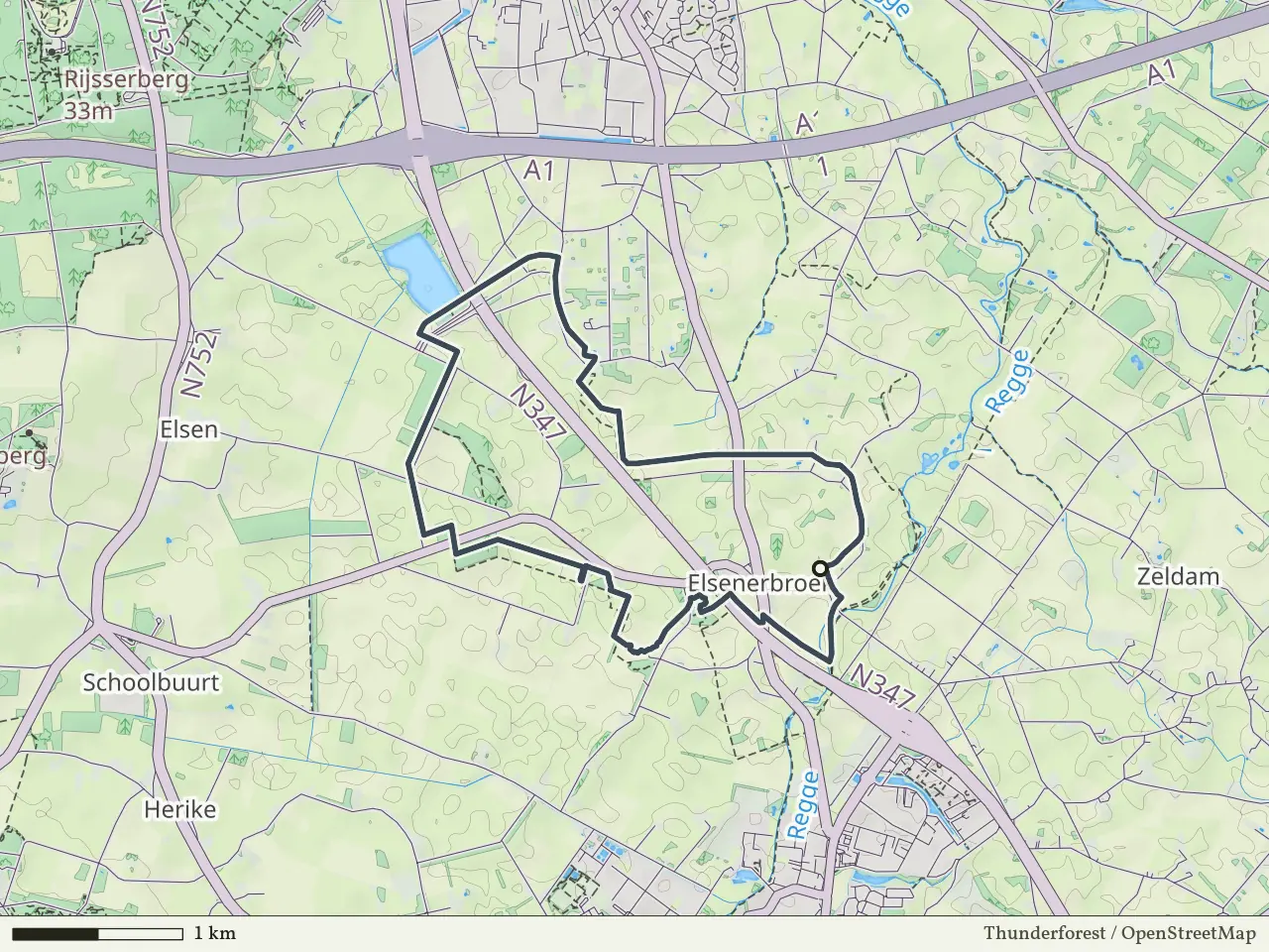 Gele route vanaf Elsenerbroek, Enter