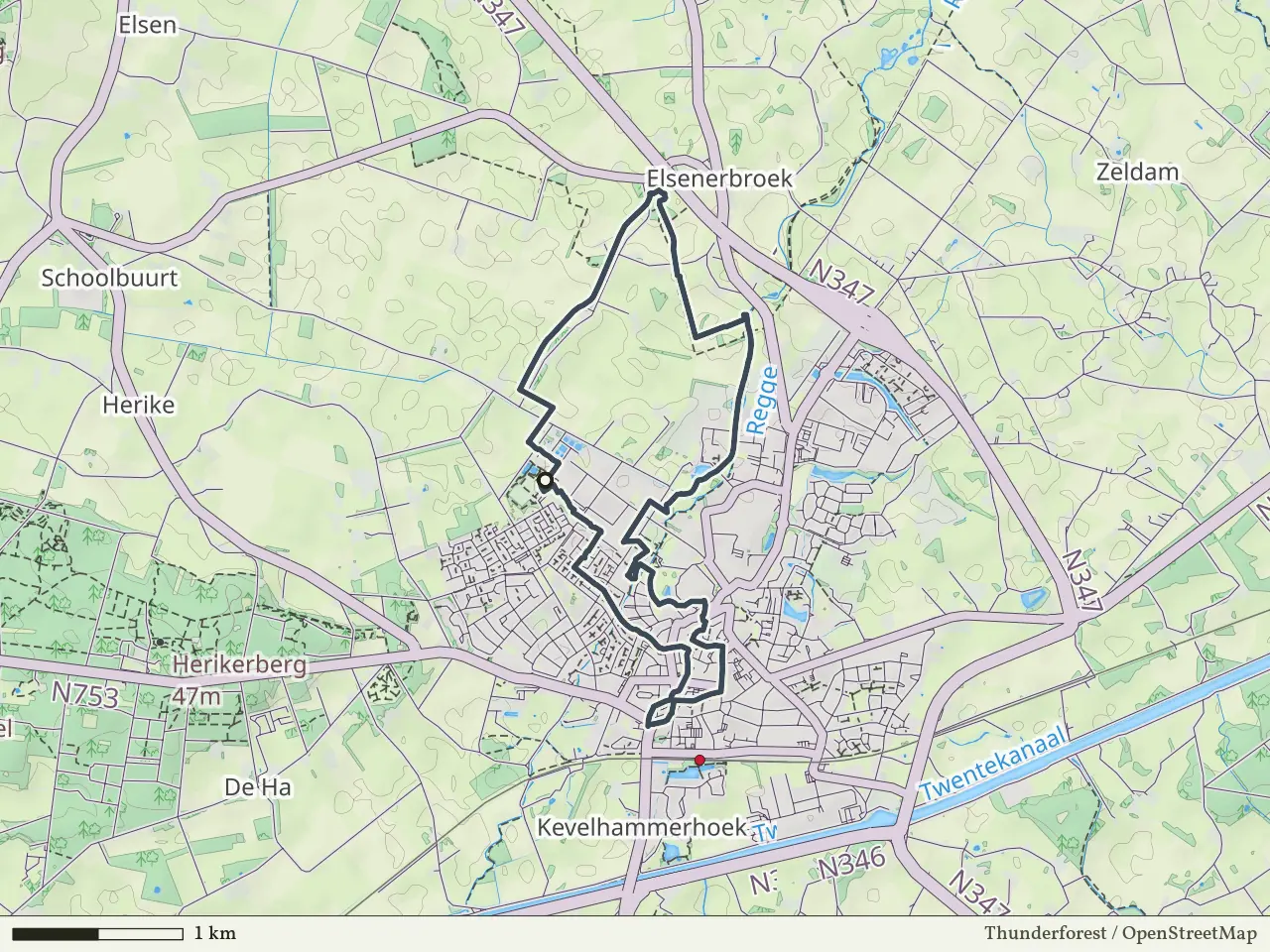 Rode route vanaf Doesgoor, Goor