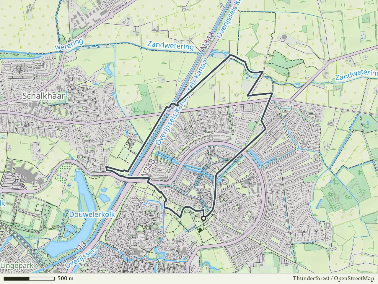 Blauwe route vanaf Ulebelt, Deventer