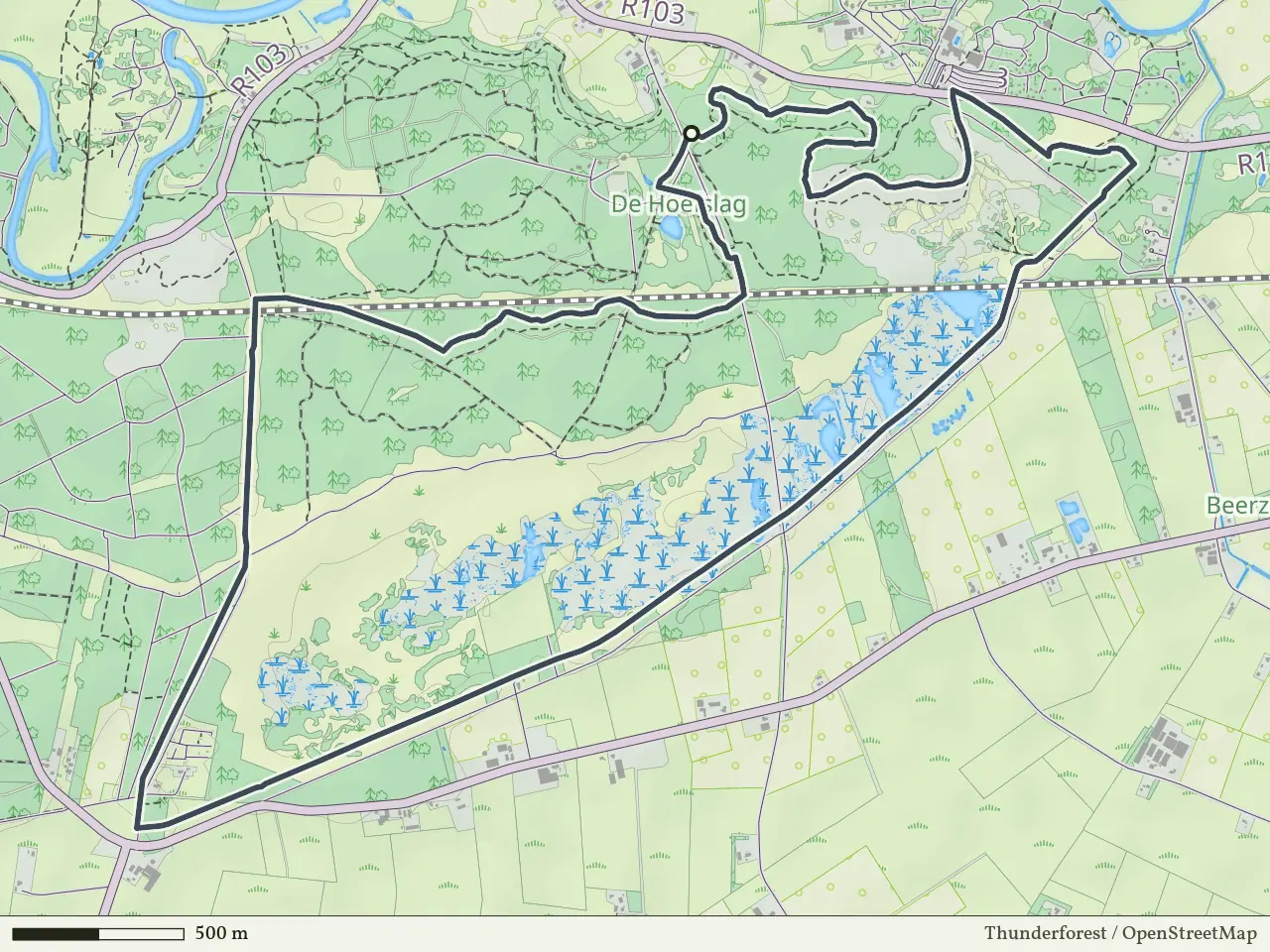 Groene route vanaf Beerzerpoort, Beerze
