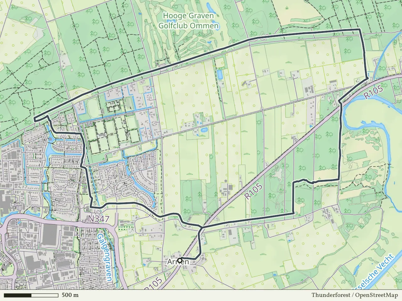 Paarse route vanaf Arrien, Ommen