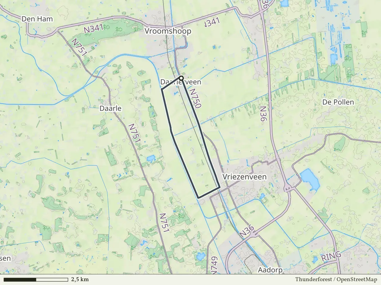 Blauwe route vanaf Daarlerveen, Hellendoorn