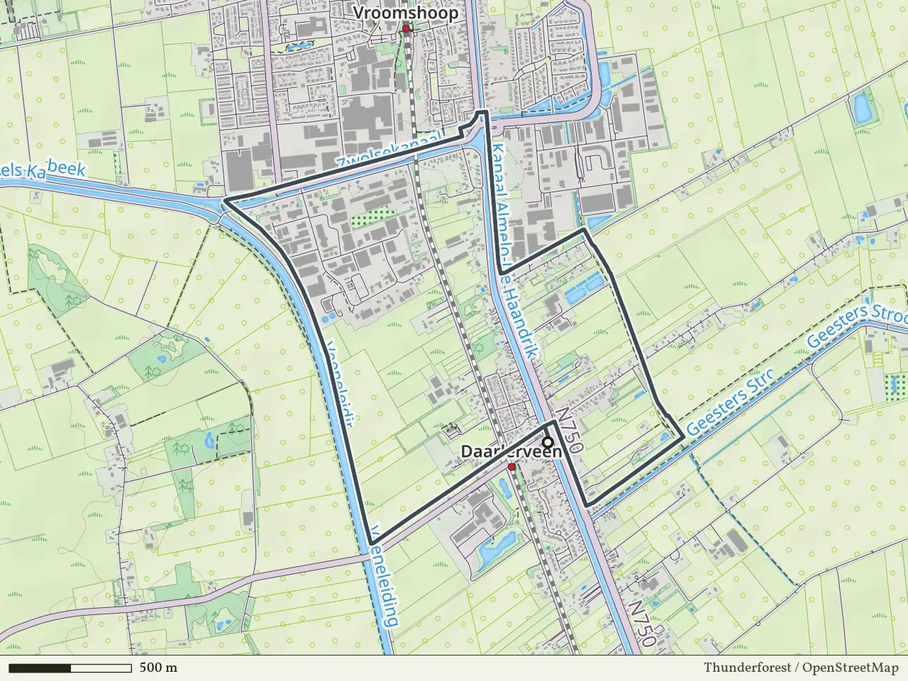 Gele route vanaf Daarlerveen, Hellendoorn