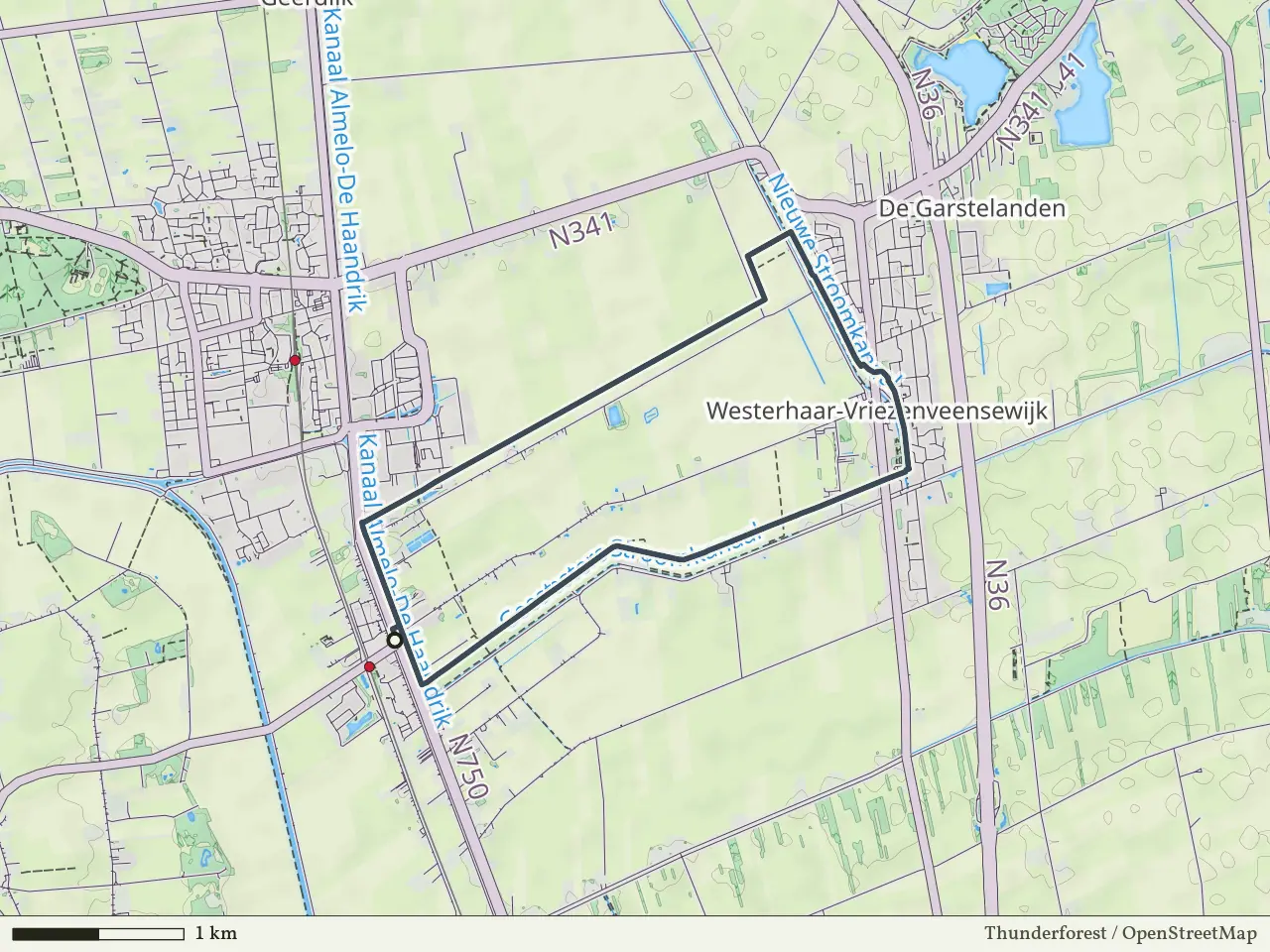 Rode route vanaf Daarlerveen, Hellendoorn