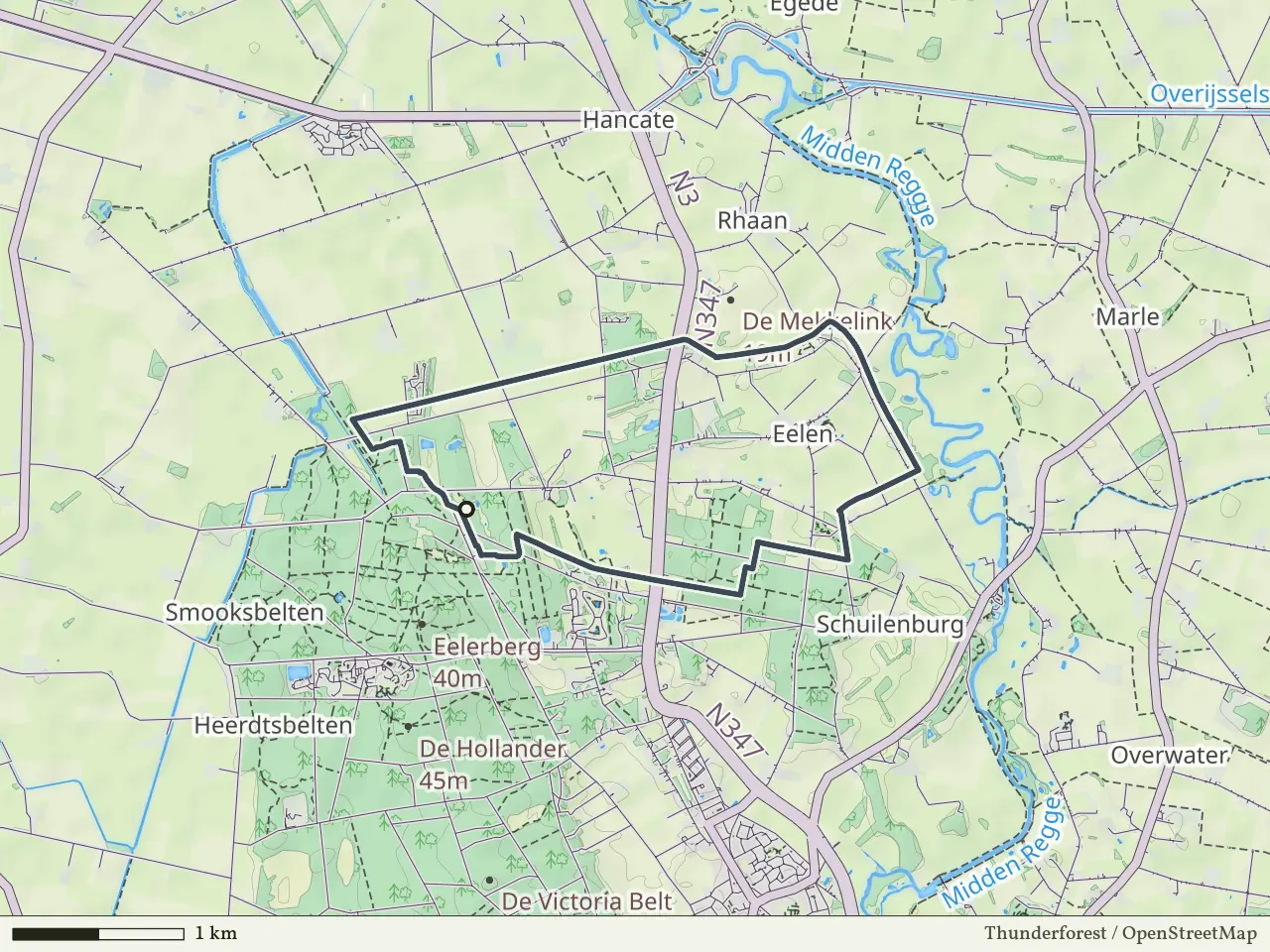 Gele route vanaf Eelerberg, Hellendoorn