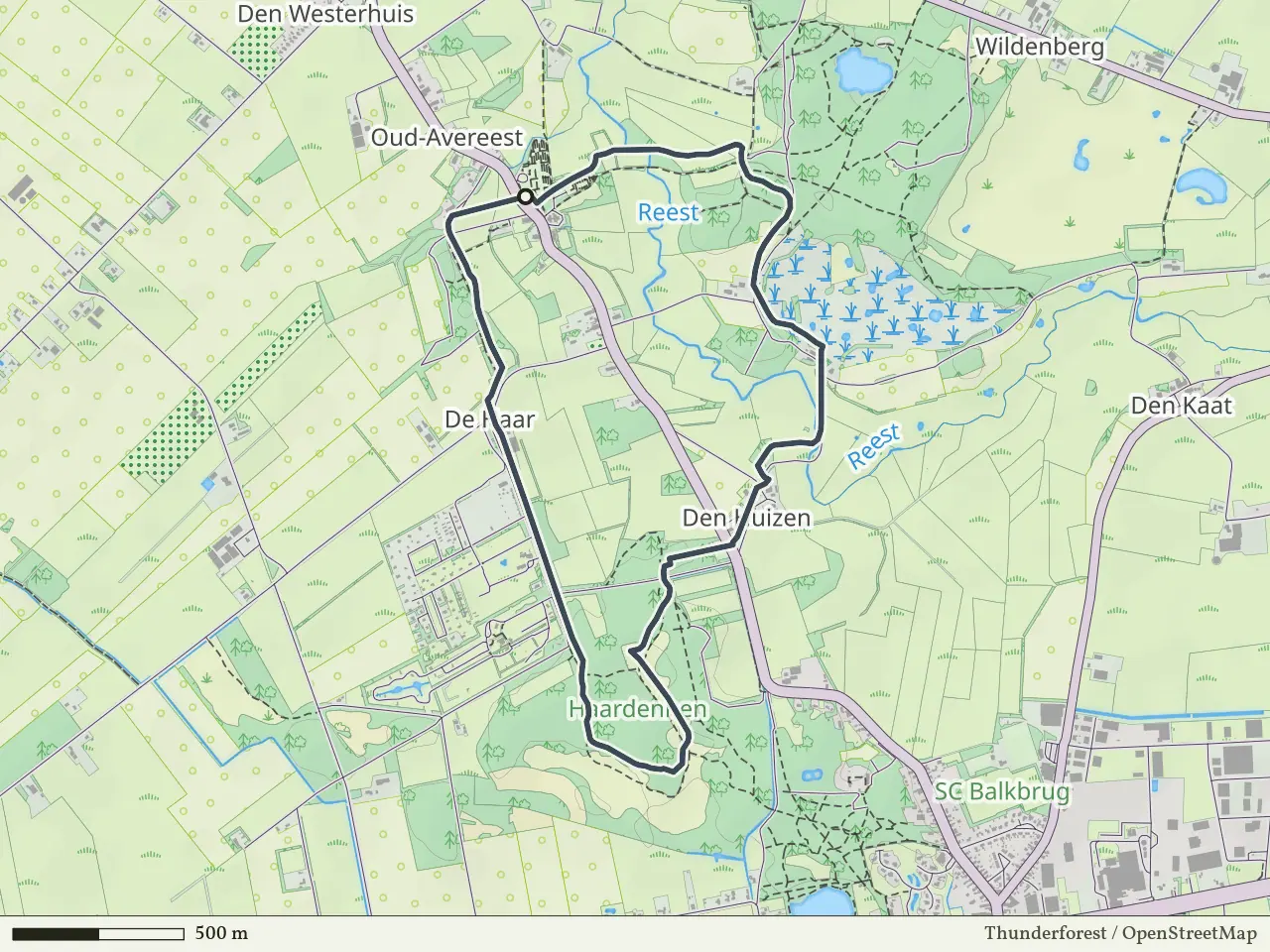 Rode route vanaf Oud Avereest, Hardenberg West