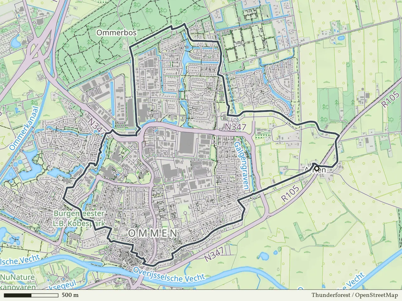 Groene route vanaf Arrien, Ommen