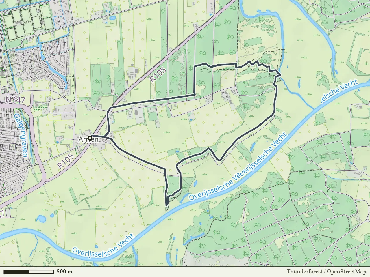 Oranje route vanaf Arrien, Ommen