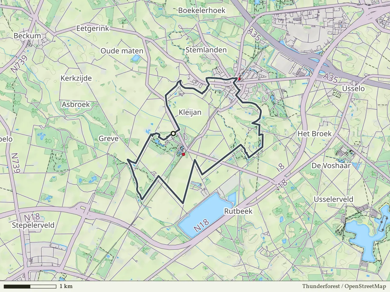 Oranje route vanaf Bad Boekelo, Boekelo
