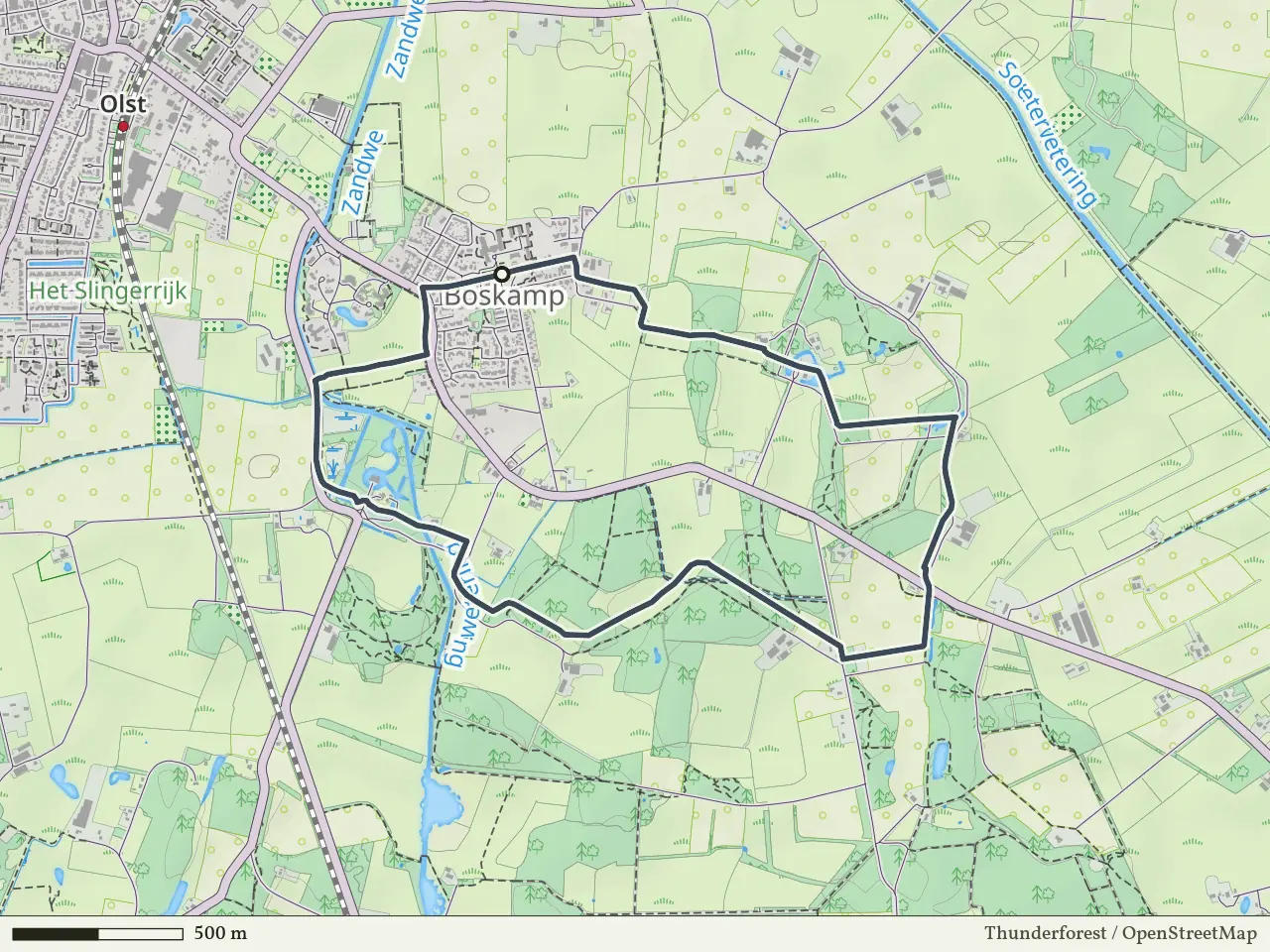 Rode route vanaf Boskamp, Olst