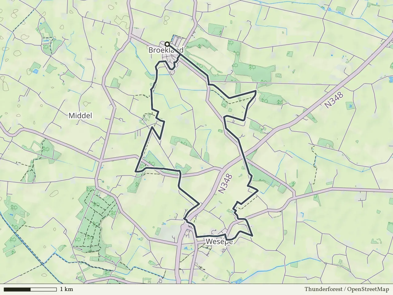 Oranje route vanaf Broekland, Salland