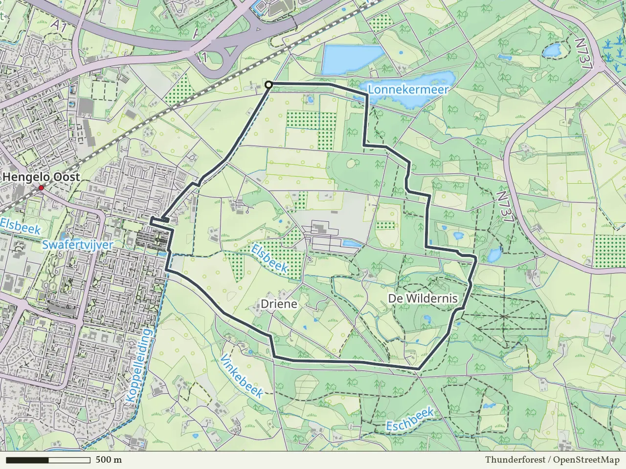 Blauwe route vanaf Lonnekermeer, Lonneker