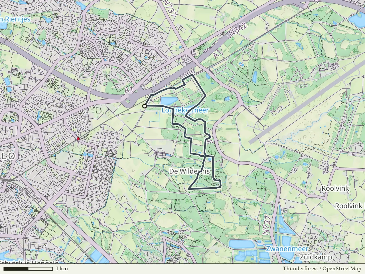 Gele route vanaf Lonnekermeer, Lonneker