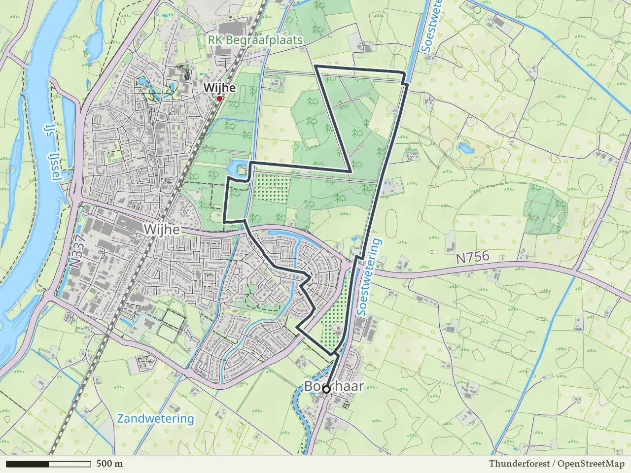 Paarse route vanaf Boerhaar, Salland