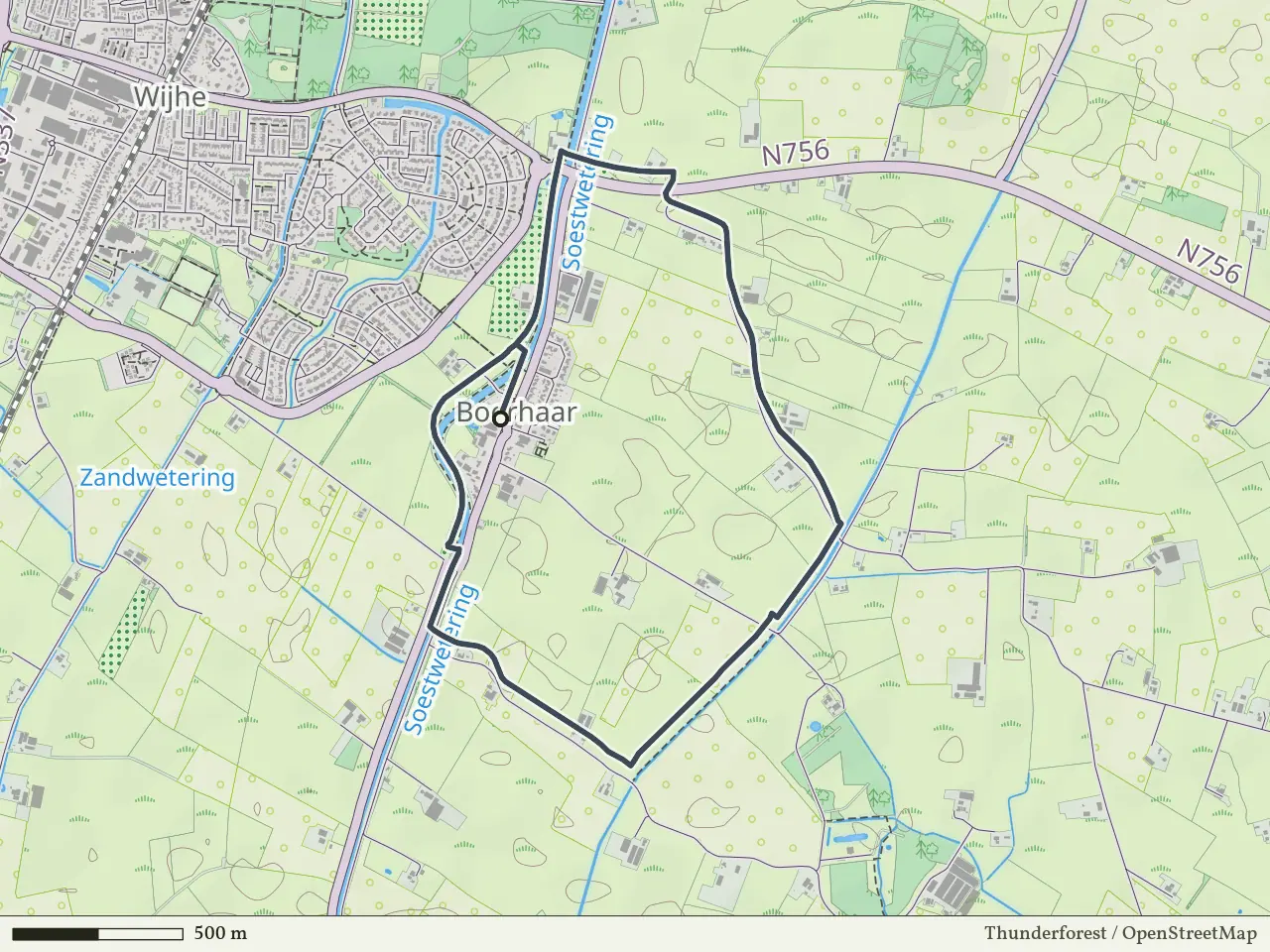 Rode route vanaf Boerhaar, Salland