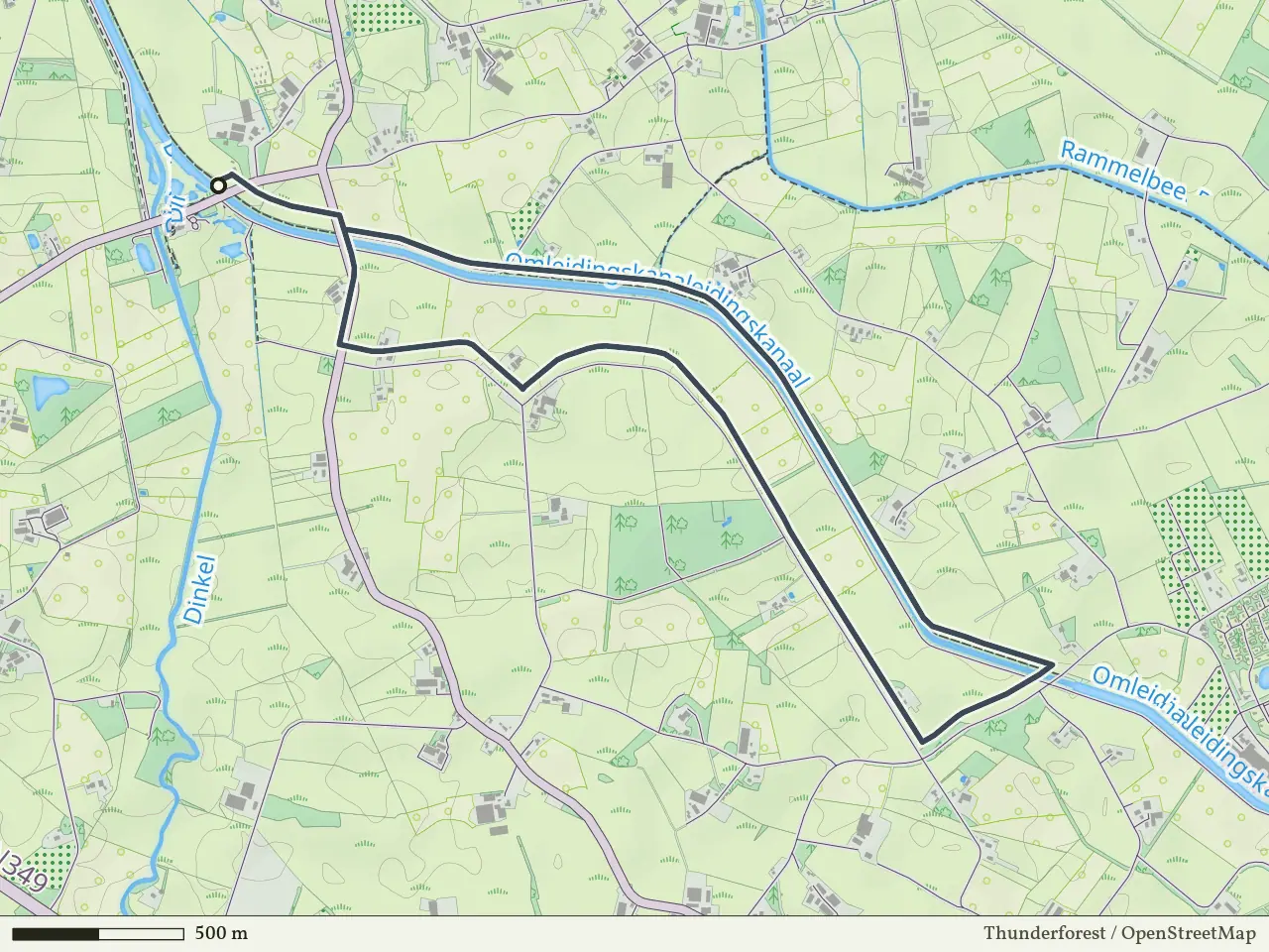 Blauwe route vanaf Sterrenwacht, Lattrop