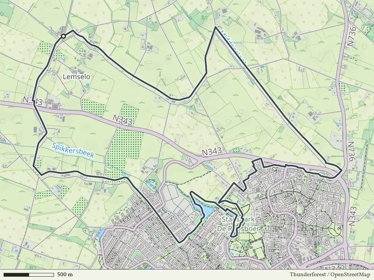 Groene route vanaf Lemselo, Rossum