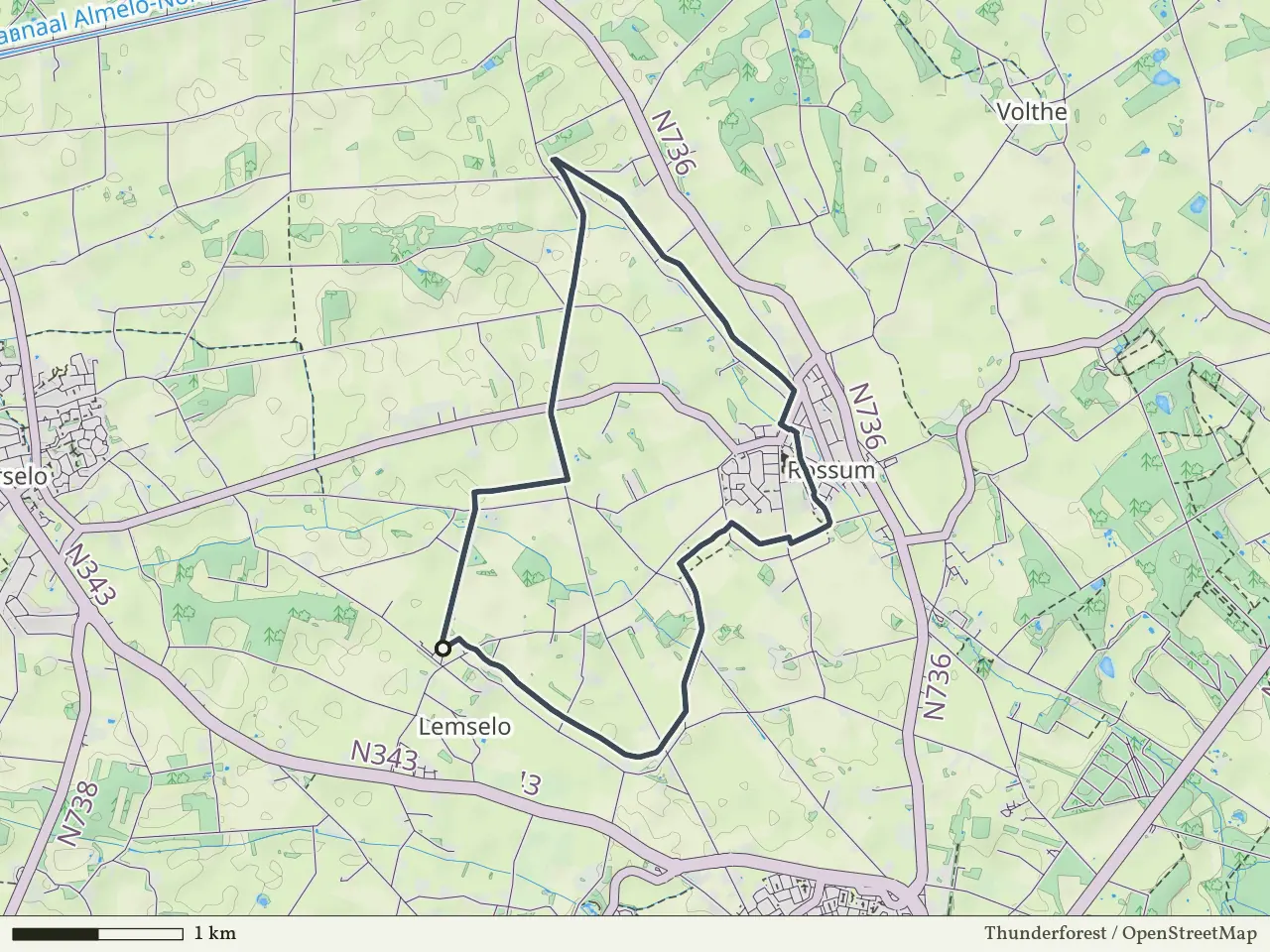 Oranje route vanaf Lemselo, Rossum