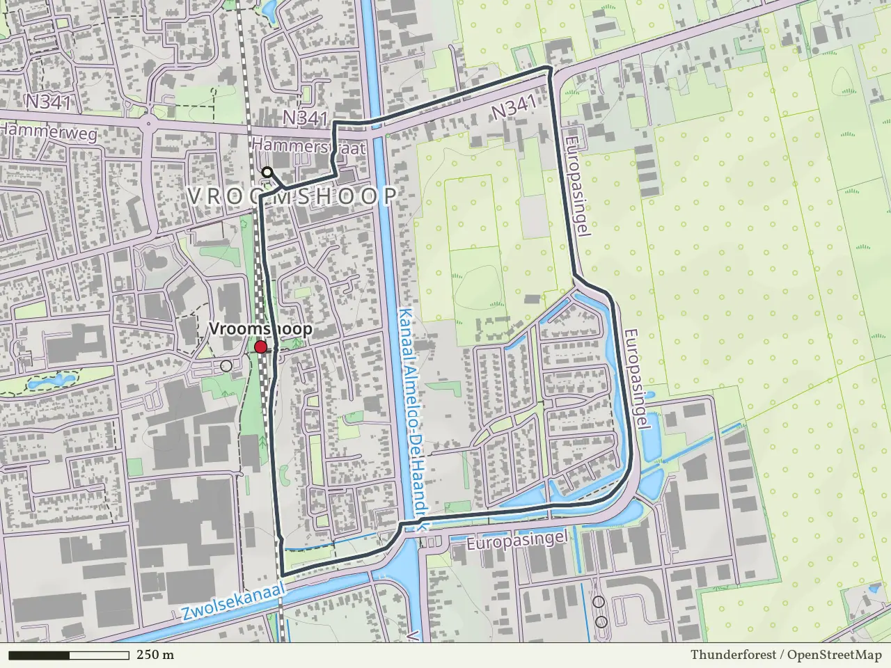 Paarse route vanaf Vroomshoop, Twenterand