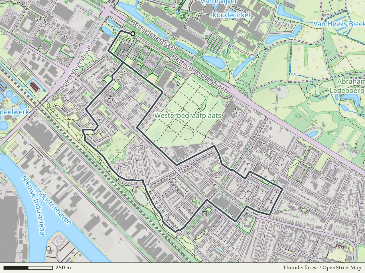 Rode route vanaf Ondernemingshuis, Enschede