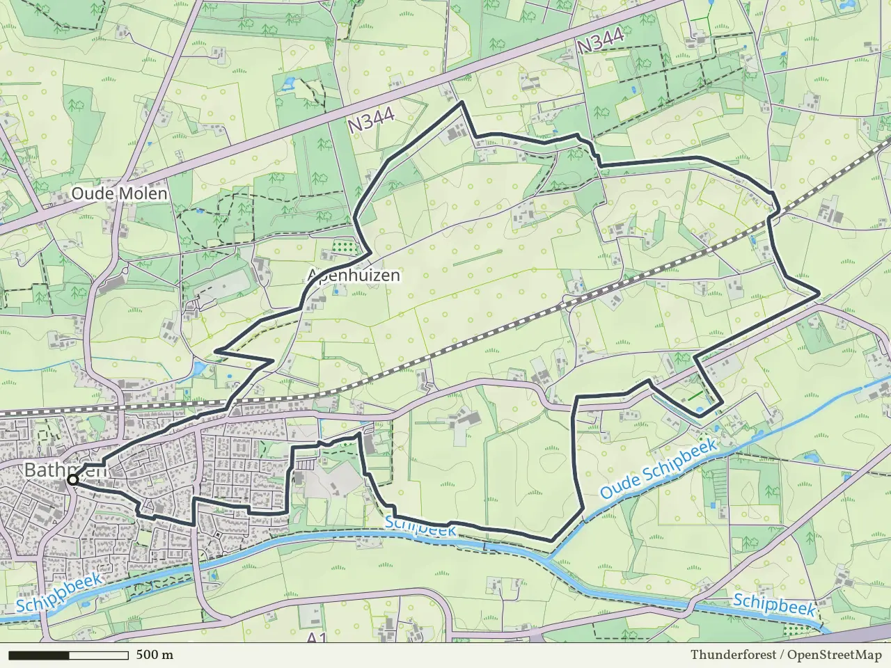 Gele route vanaf Bathmen, Salland