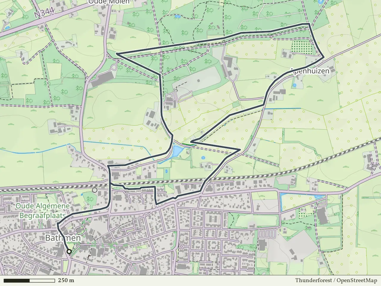 Rode route vanaf Bathmen, Salland