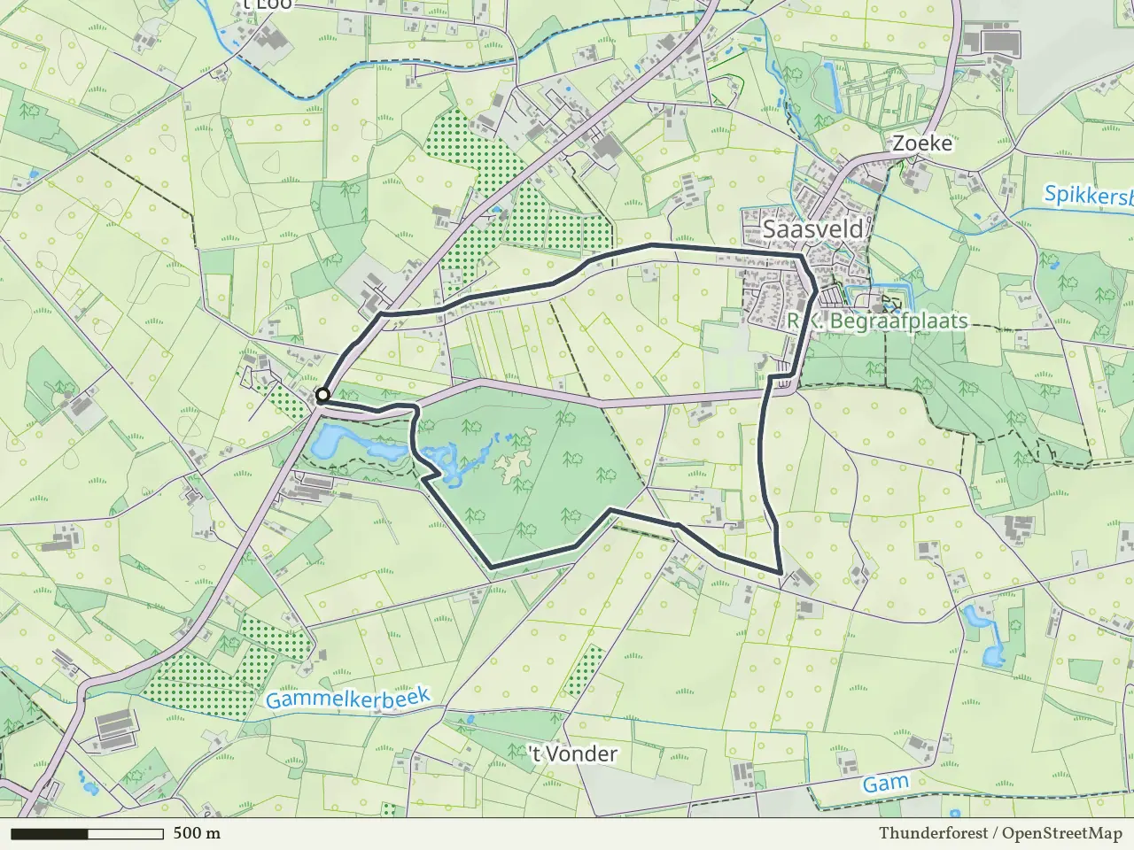 Rode route vanaf Molenven, Saasveld