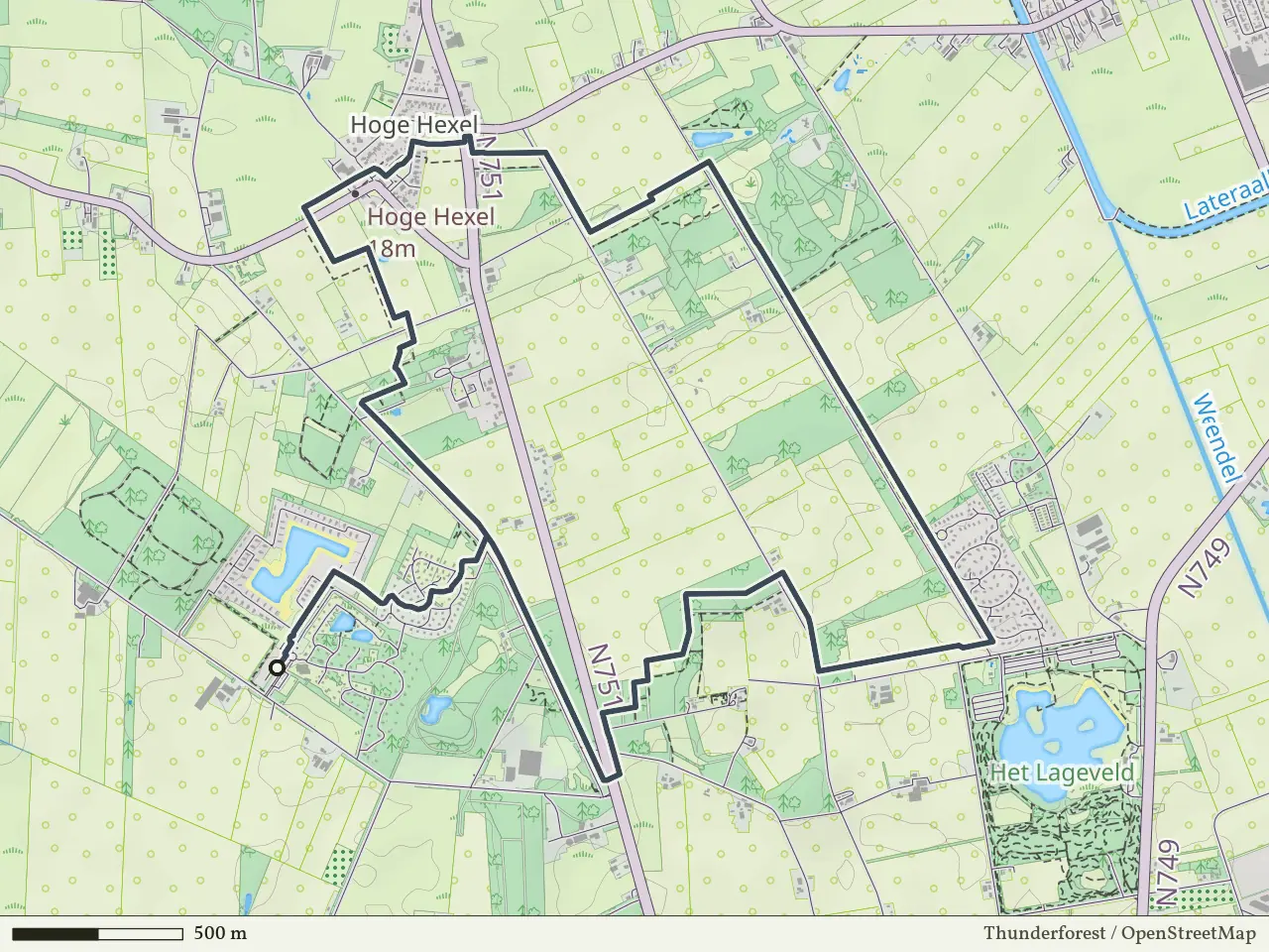 Groene route vanaf Huurnerveld, Hoge Hexel