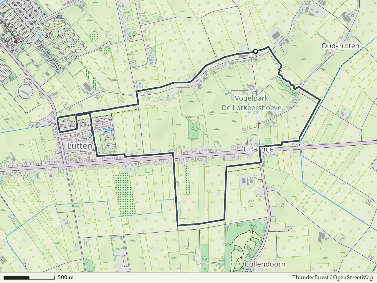 Paarse route vanaf Oud Lutten, Hardenberg Oost