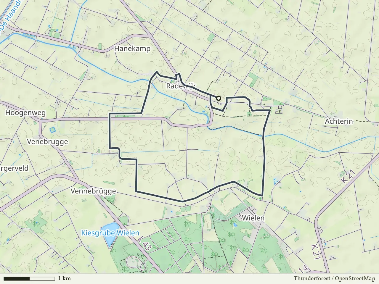 Groene route vanaf Radewijk, Hardenberg Oost