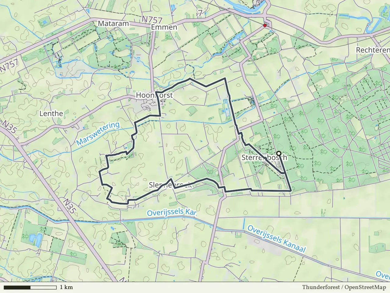 Oranje route vanaf Sterrenbosch, Dalfsen