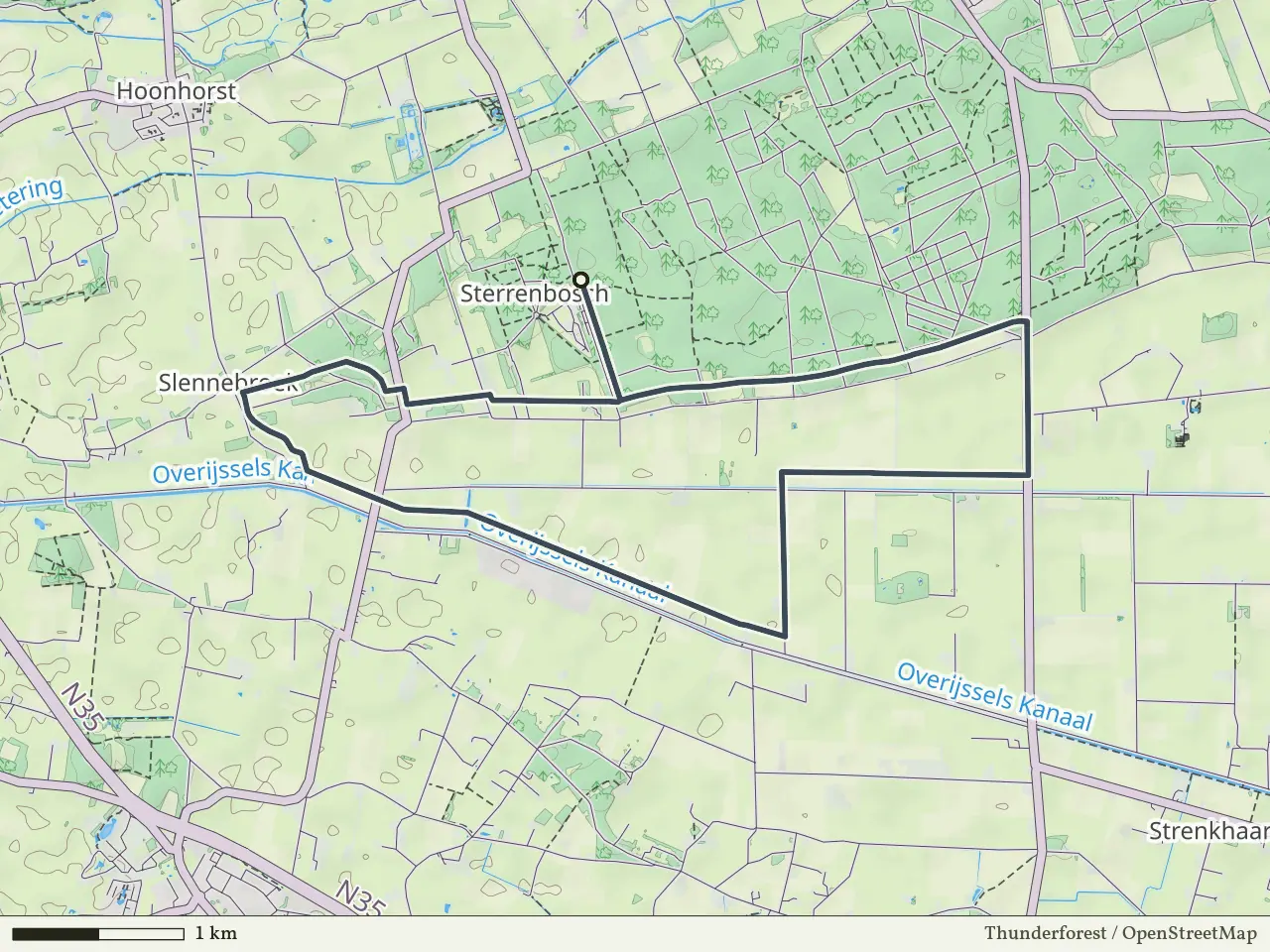 Paarse route vanaf Sterrenbosch, Dalfsen