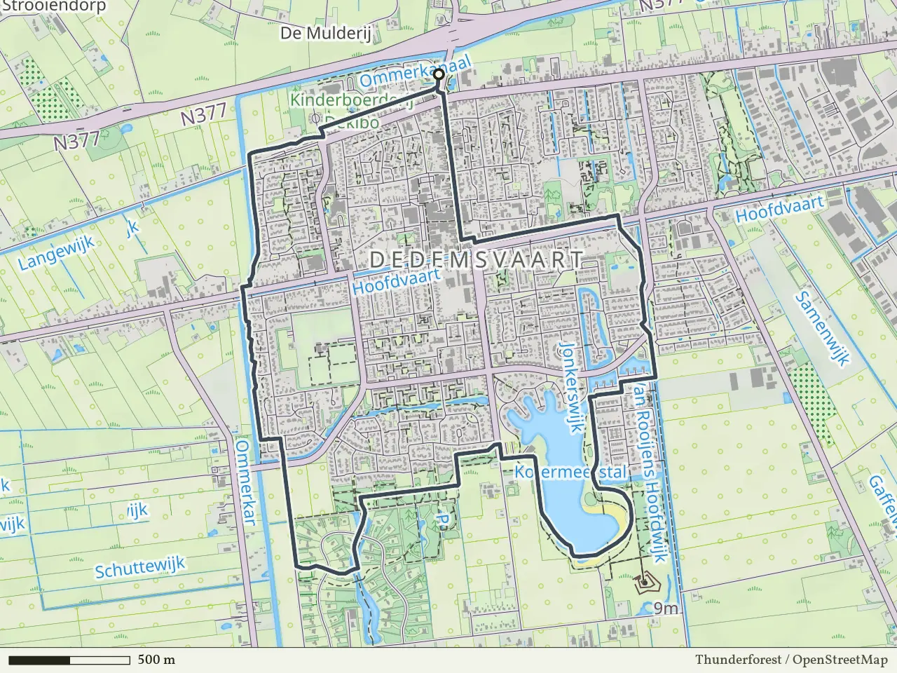 Paarse route vanaf Dedemsvaart, Hardenberg West
