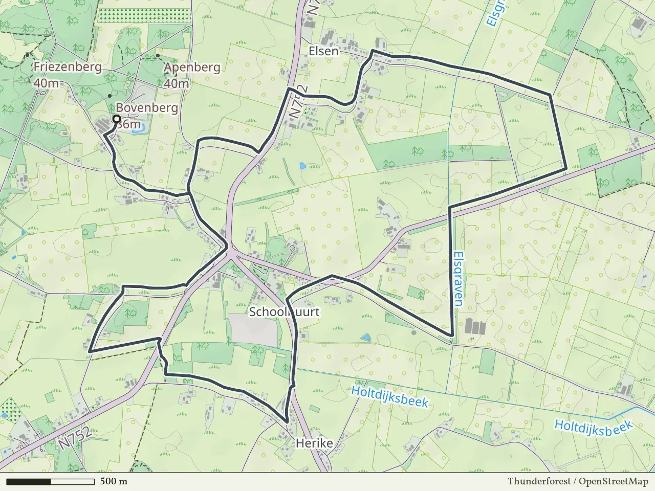 Oranje route vanaf Bovenberg, Markelo