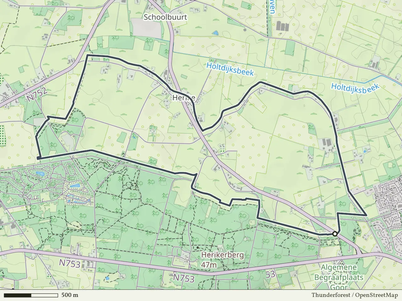 Blauwe route vanaf De Whee, Goor