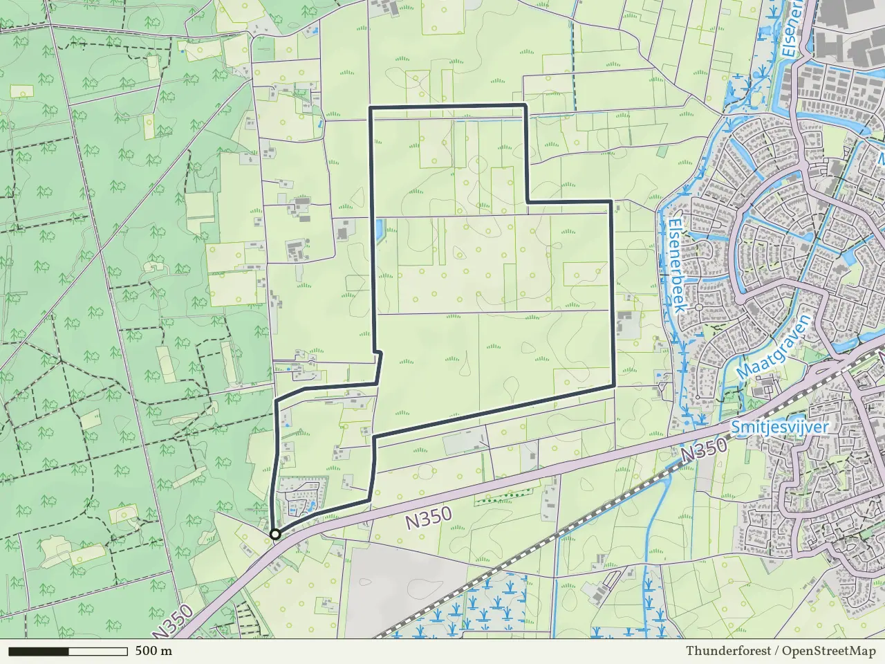 Rode route vanaf De Keizer, Rijssen