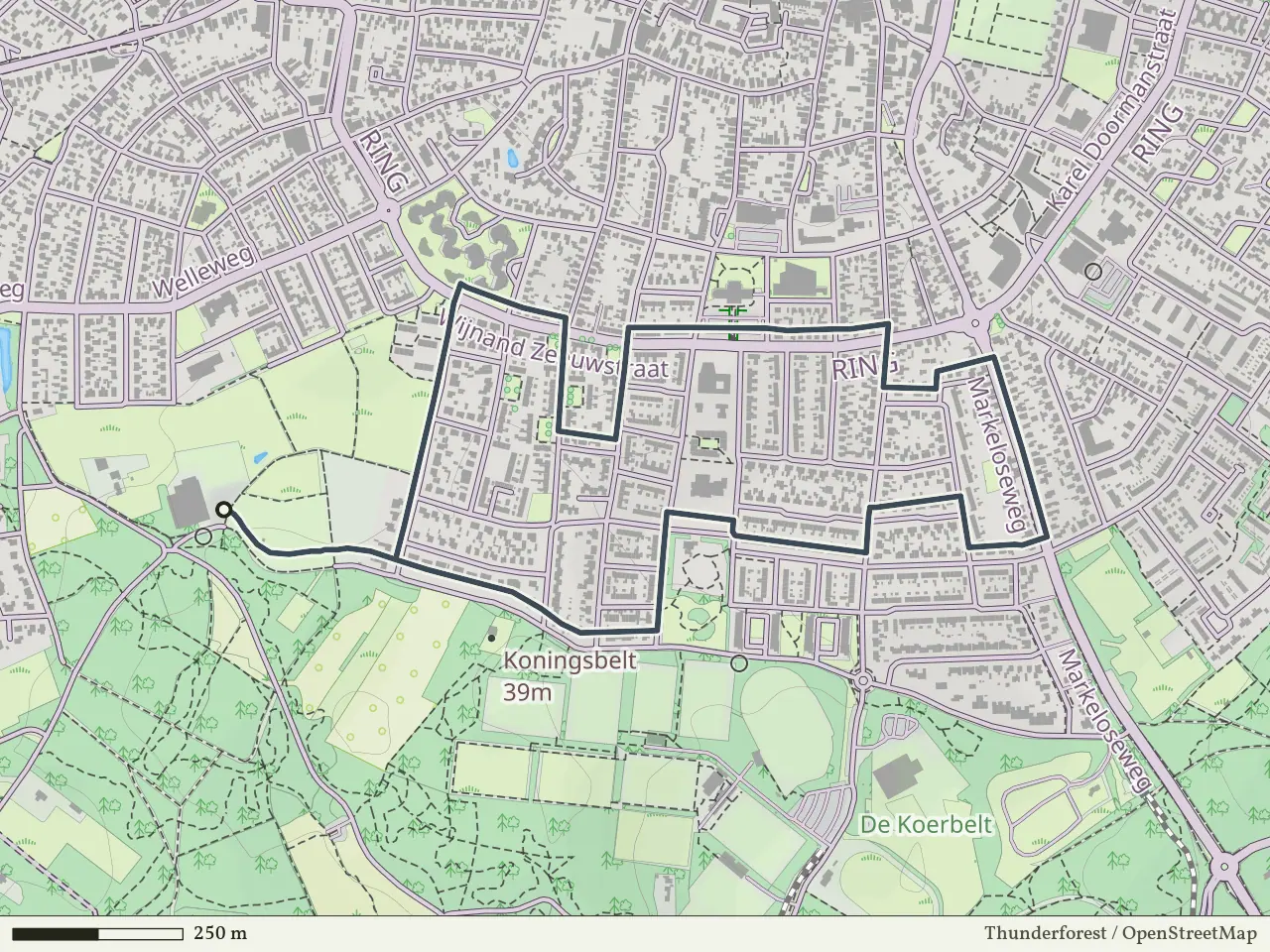 Gele route vanaf De Welle, Rijssen