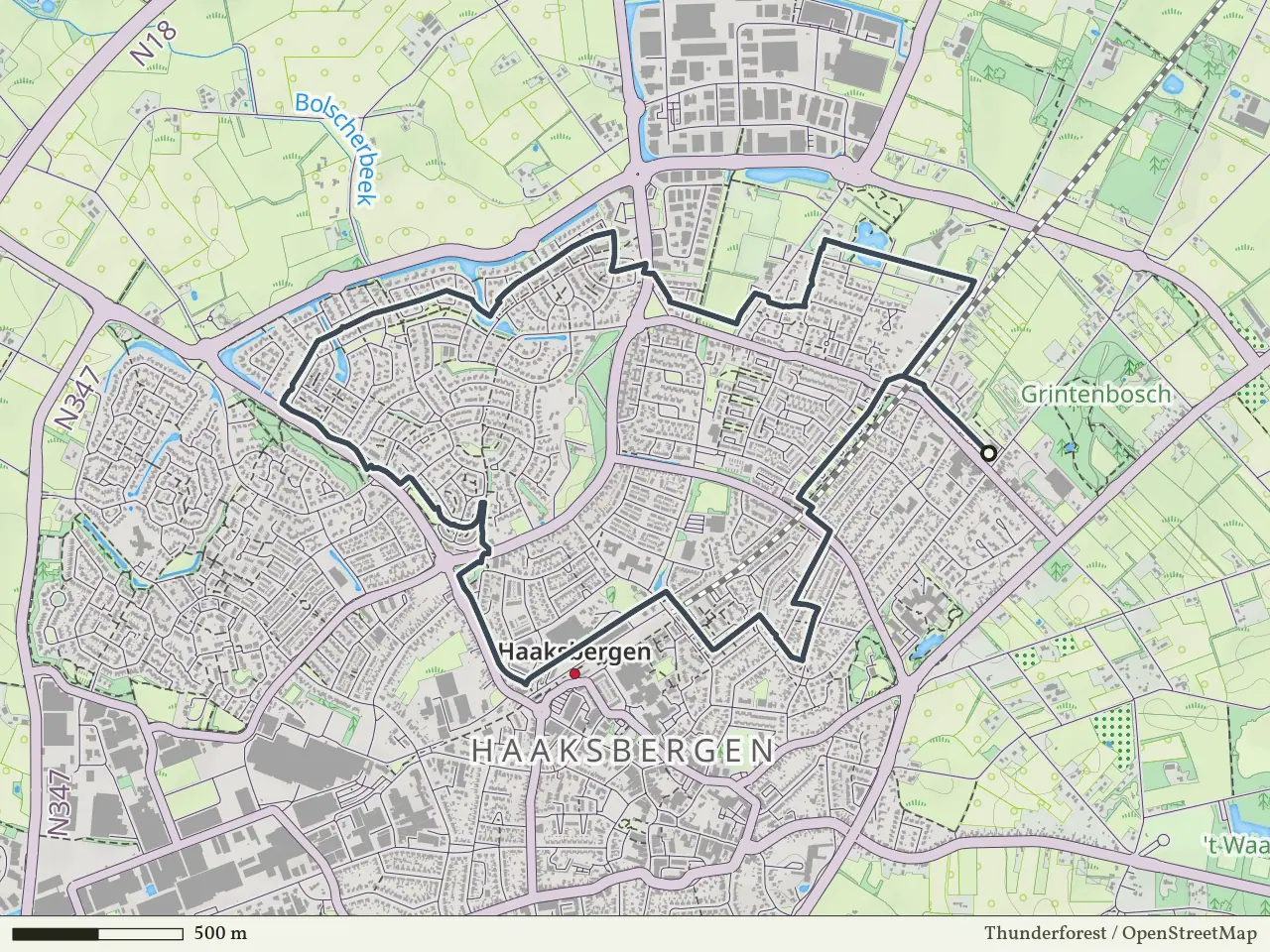 Blauwe route vanaf De Veldmaat, Haaksbergen