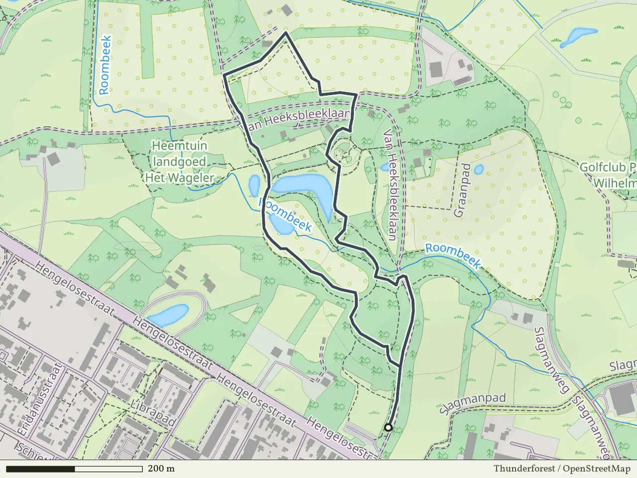 Rode route vanaf Ledeboerpark, Enschede
