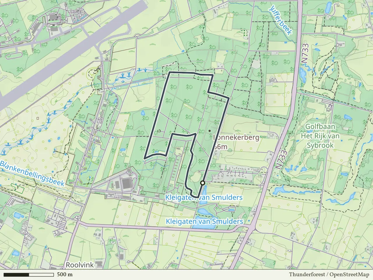 Rode route vanaf Lonnekerberg, Lonneker