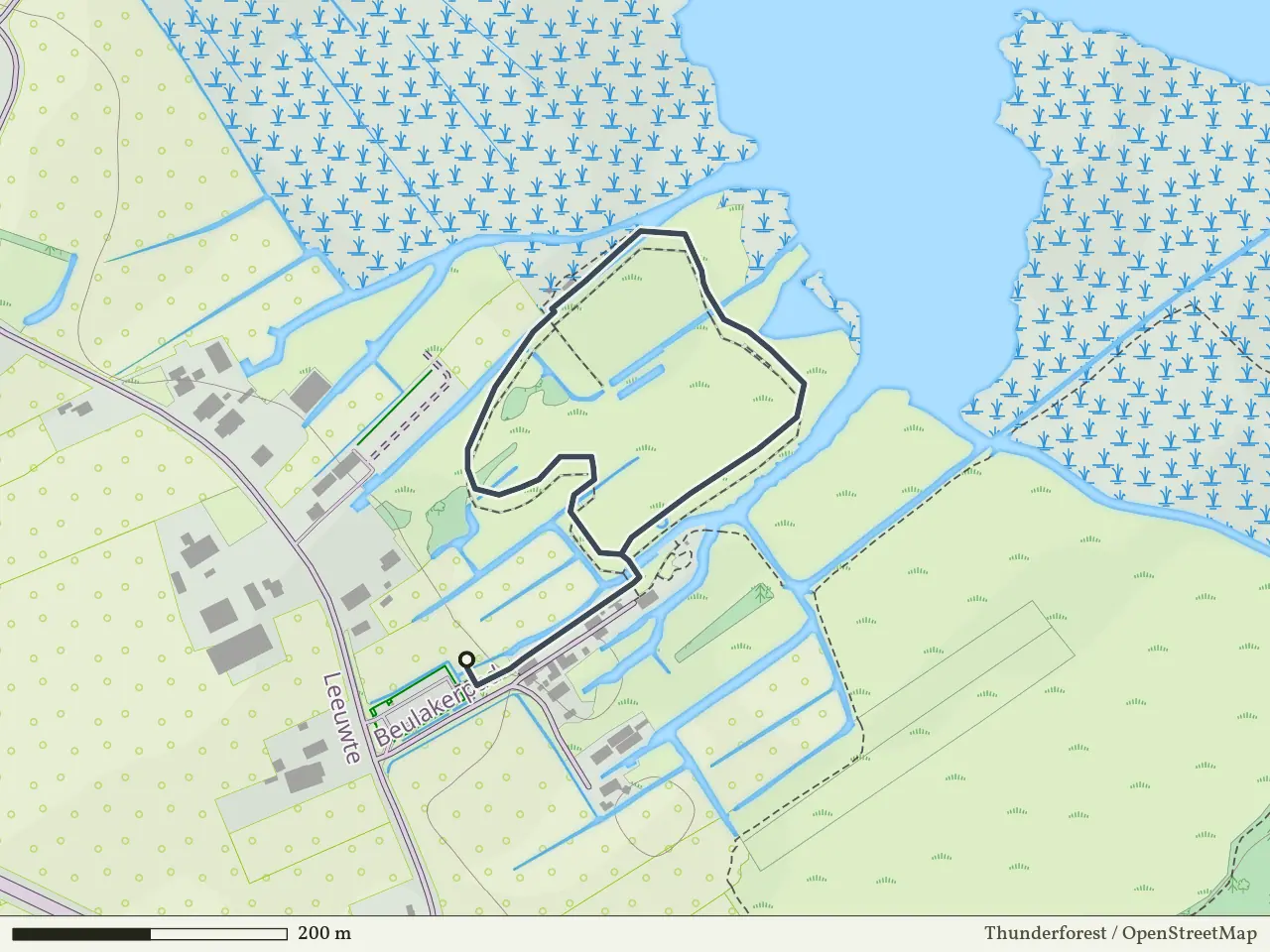 Rode route vanaf Sint Jansklooster, Weerribben-Wieden