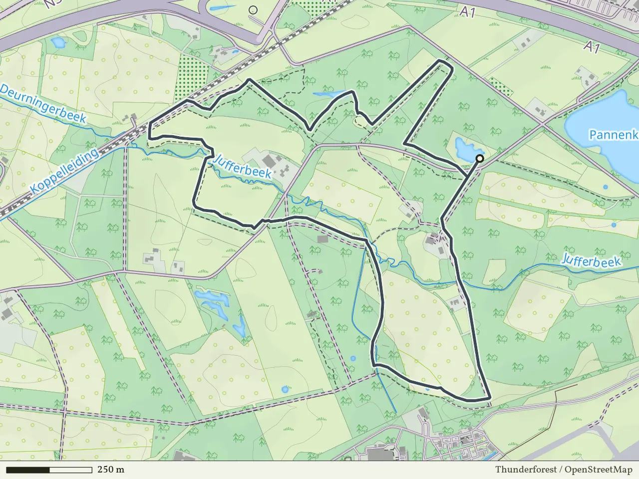 Rode route vanaf Holthuis, Deurningen