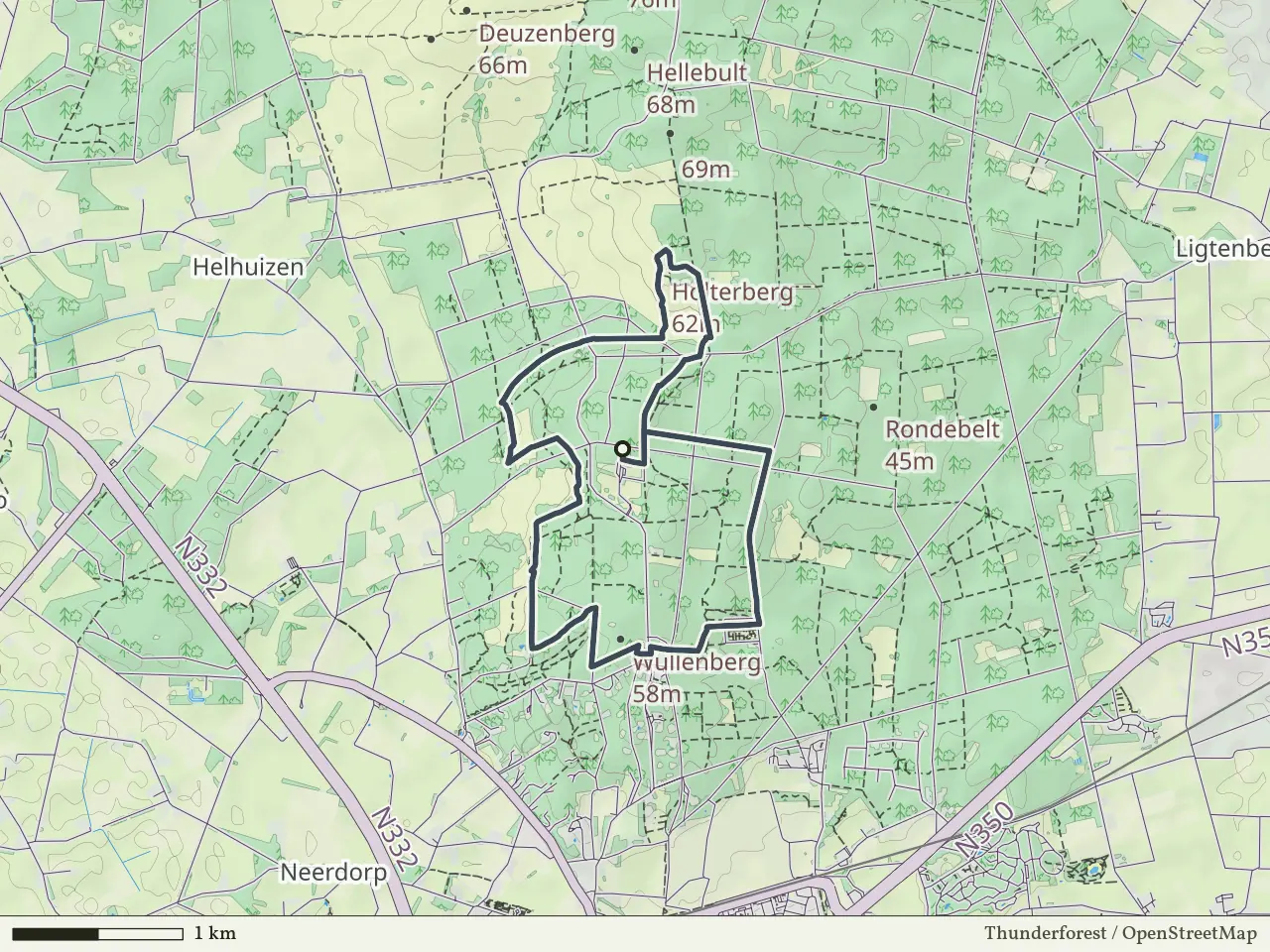 Gele route vanaf Dagrecreatieterrein, Holten