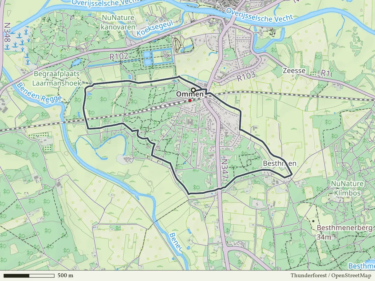 Blauwe route vanaf Station Ommen, Ommen
