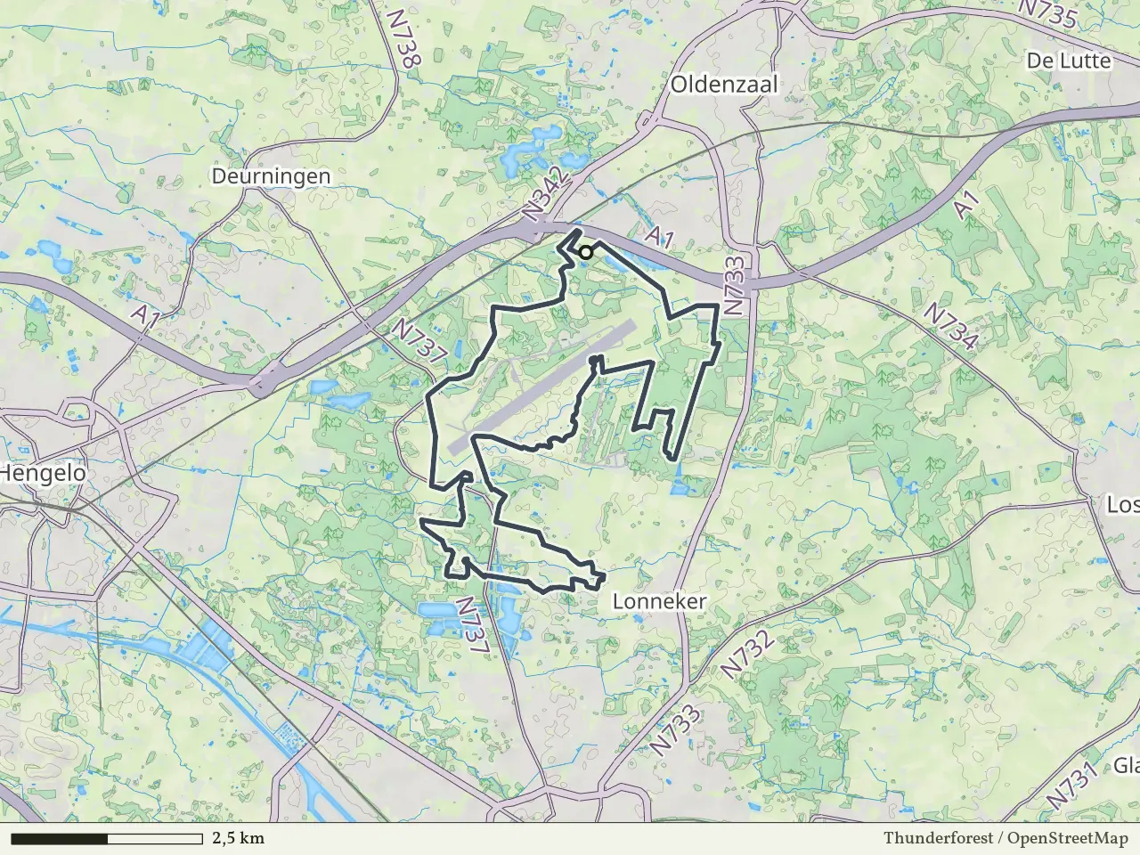 Oranje route vanaf Holthuis, Deurningen