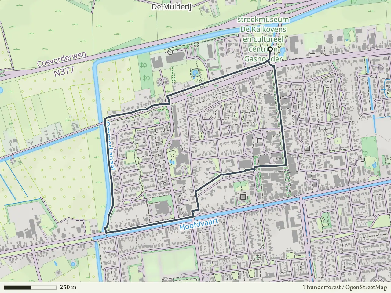 Gele route vanaf Dedemsvaart, Hardenberg West