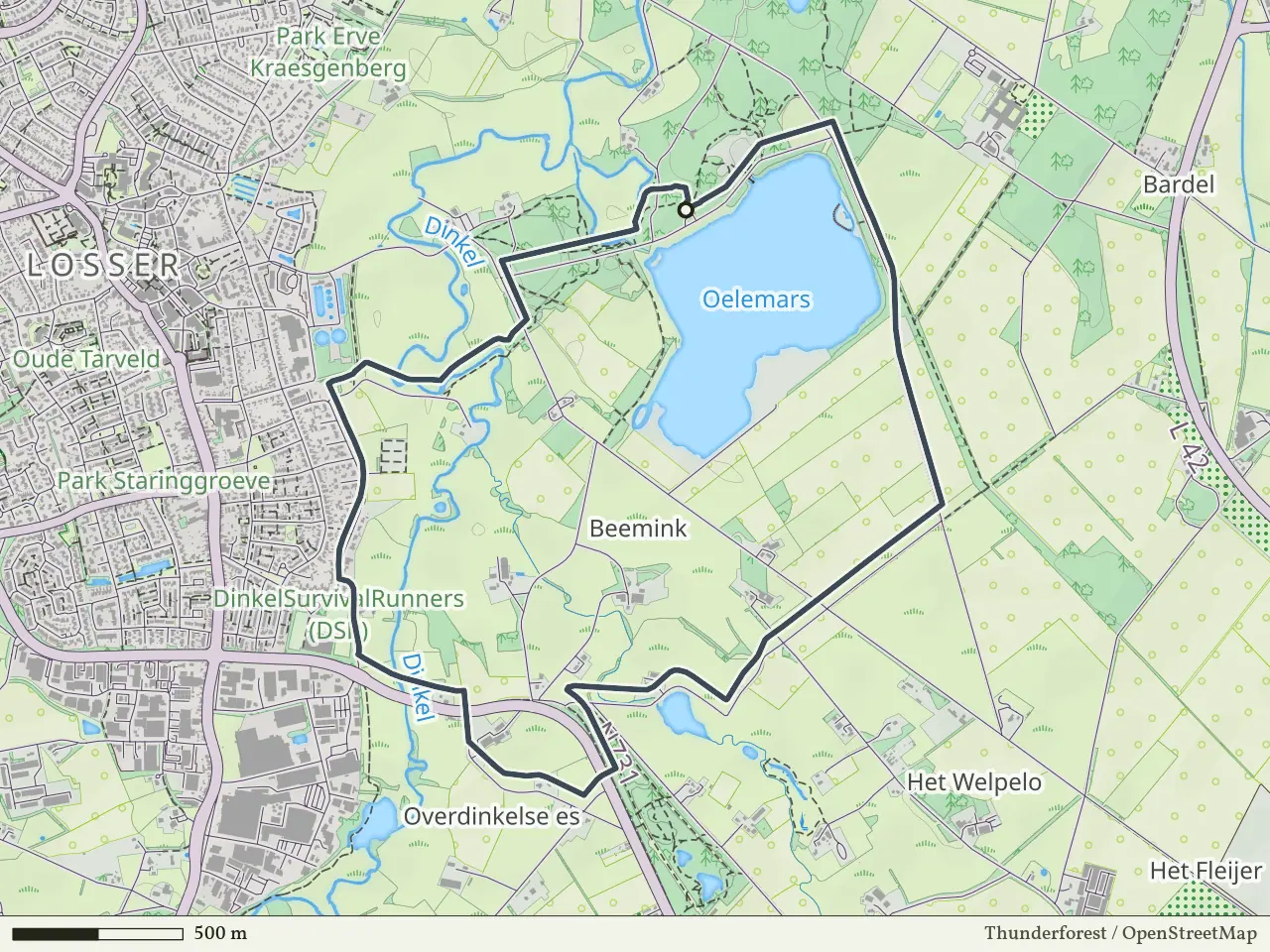 Gele route vanaf Zandbergen, Losser