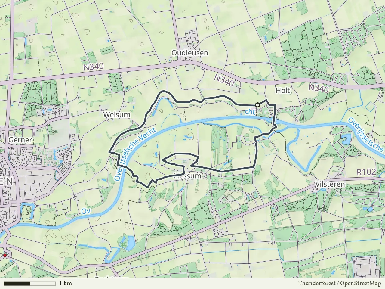 Gele route vanaf Oude Oever, Dalfsen